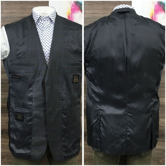 New Jos A Bank Mens Blazer Sport Coat 2 Button Casual Jacket Size 42L‎ Wool Suit - Picture 14 of 14